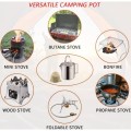 ZLWENA 1.2L Stainless Steel Camping Pot Tea Kettle