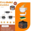 qhklew 10-Piece Camping Cookware Set for 2 to 4 People