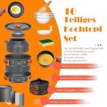 qhklew 10-Piece Camping Cookware Set for 2 to 4 People