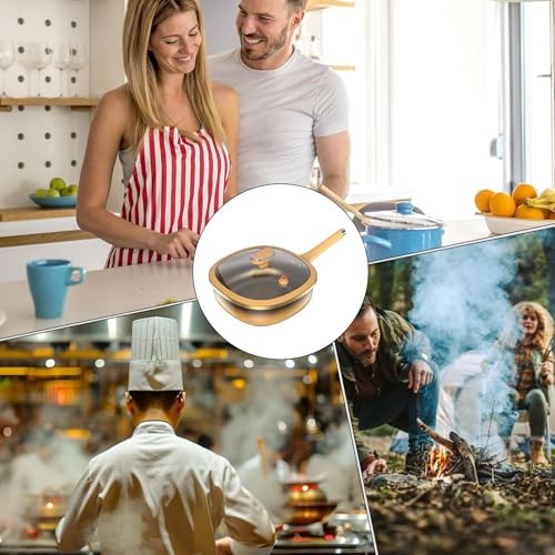 Generic 12in Titanium Alloy Non-Stick Deep Skillet with Lid, 30 x 10 cm, No Steamer-3