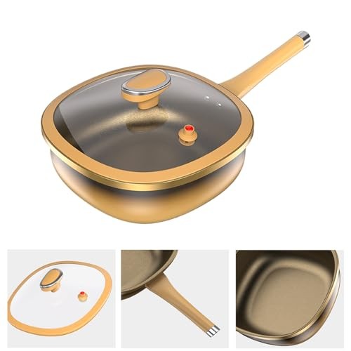 Generic 12in Titanium Alloy Non-Stick Deep Skillet with Lid, 30 x 10 cm, No Steamer-5