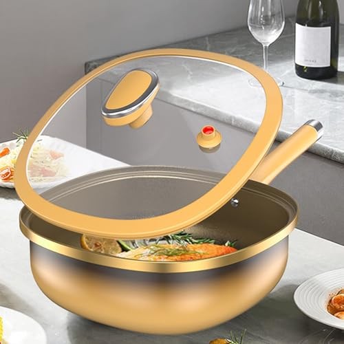 Generic 12in Titanium Alloy Non-Stick Deep Skillet with Lid, 30 x 10 cm, No Steamer-7