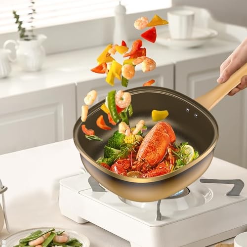 Generic 12in Titanium Alloy Non-Stick Deep Skillet Pot with Lid and Steamer-1