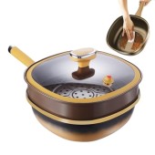 Generic 12in Titanium Alloy Non-Stick Deep Skillet Pot with Lid and Steamer