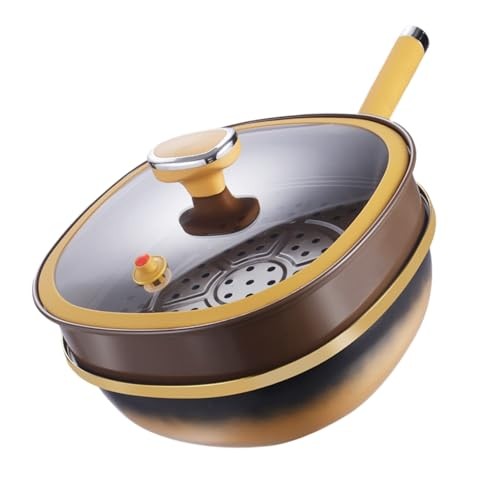 Generic 12in Titanium Alloy Non-Stick Deep Skillet Pot with Lid and Steamer-5