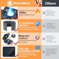 iPalamila 2-Burner Pro Camping Stove, 7000W, foldable portable gas stove with wind shield, grill pan and carry bag