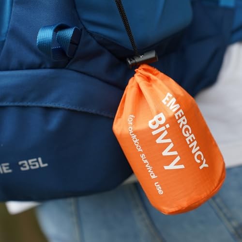 RLXMARTD 2-Pack Emergency Sleeping Bags with Storage Bags, Whistles and Metal Buckles-8