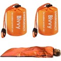 PJHAJH Emergency Sleeping Bag and Reusable Survival Blanket 2 Pack with Whistle