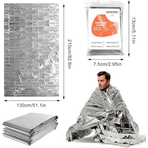 PJHAJH Emergency Sleeping Bag and Reusable Survival Blanket 2 Pack with Whistle-7