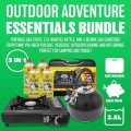 BARGAINS-GALORE 3-in-1 Camping Starter Kit with Gas Stove, 4 Gas Bottles and 2.5L Kettle