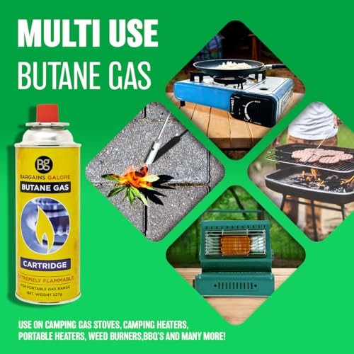 BARGAINS-GALORE 3-in-1 Camping Starter Kit with Gas Stove, 4 Gas Bottles and 2.5L Kettle-5
