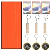 HEUIOP 9-Piece Emergency Sleeping Bag Survival Kit, Orange