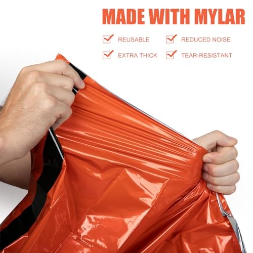 HEUIOP 9-Piece Emergency Sleeping Bag Survival Kit, Orange-2