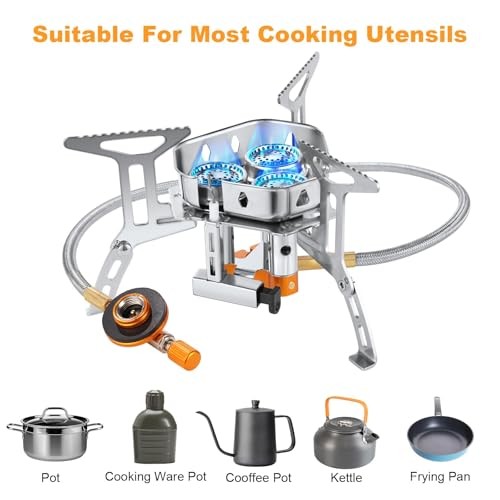 Adiwo 6800W Three-Burner Windproof Camping Gas Stove with Carry Box-4