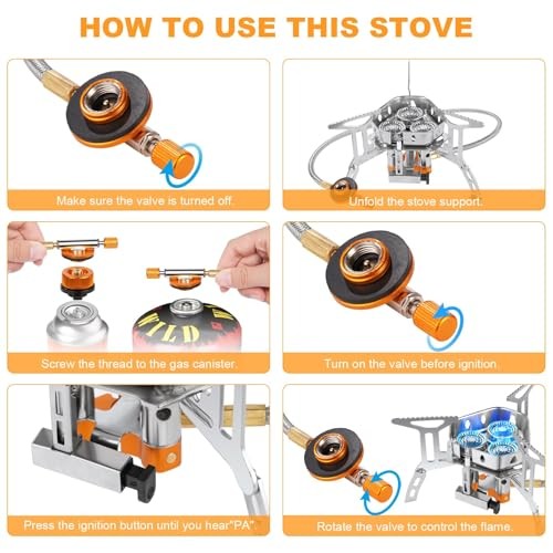 Adiwo 6800W Three-Burner Windproof Camping Gas Stove with Carry Box-5