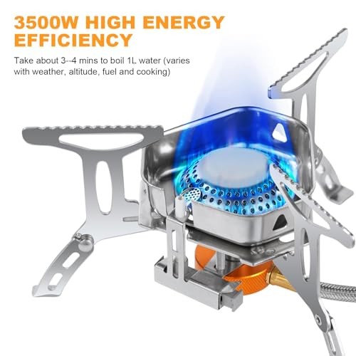 Adiwo Portable Camping Gas Stove, 3500W Single Burner with Piezo Ignition-1