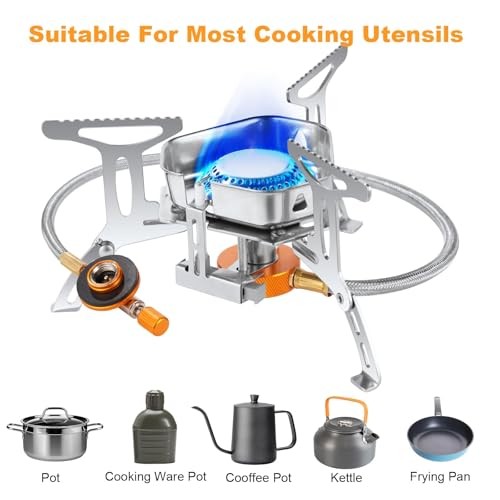 Adiwo Portable Camping Gas Stove, 3500W Single Burner with Piezo Ignition-4