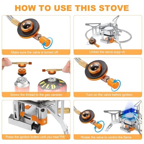 Adiwo Portable Camping Gas Stove, 3500W Single Burner with Piezo Ignition-5