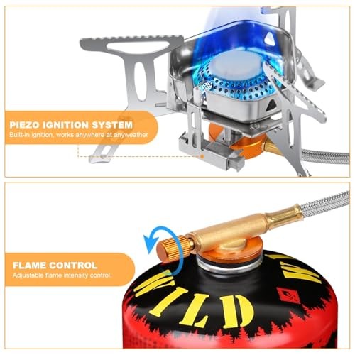 Adiwo Portable Camping Gas Stove, 3500W Single Burner with Piezo Ignition-7