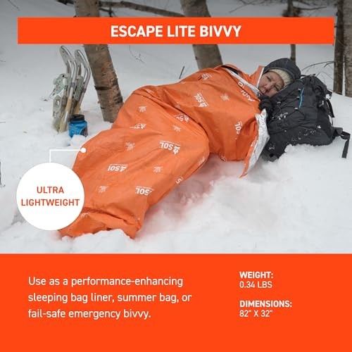 survive outdoors longer Adventure Medical Kits Escape Lite Bivvy Shelter, Orange, 156 g, 810 mm x 2080 mm-3