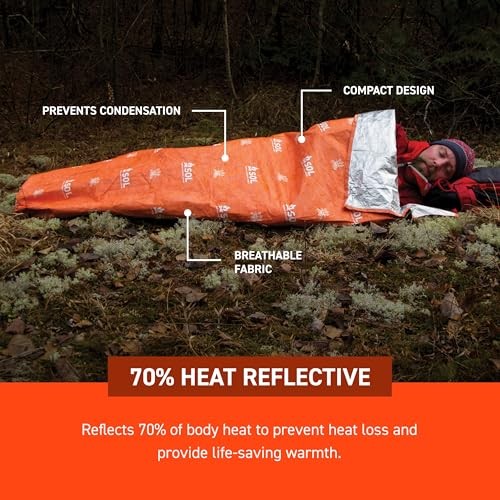survive outdoors longer Adventure Medical Kits Escape Lite Bivvy Shelter, Orange, 156 g, 810 mm x 2080 mm-4