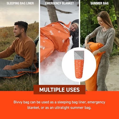 survive outdoors longer Adventure Medical Kits Escape Lite Bivvy Shelter, Orange, 156 g, 810 mm x 2080 mm-6