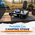 Adventure Peaks Portable Single Burner Camping Gas Cooker with Automatic Ignition and Carry Case