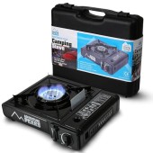 Adventure Peaks Portable Single Burner Camping Gas Cooker with Automatic Ignition and Carry Case