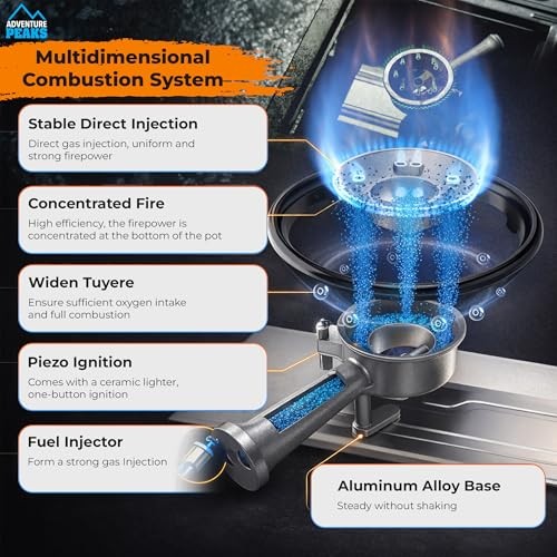Adventure Peaks Portable Single Burner Camping Gas Cooker with Automatic Ignition and Carry Case-4