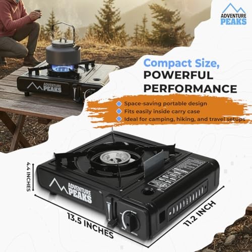 Adventure Peaks Portable Single Burner Camping Gas Cooker with Automatic Ignition and Carry Case-5