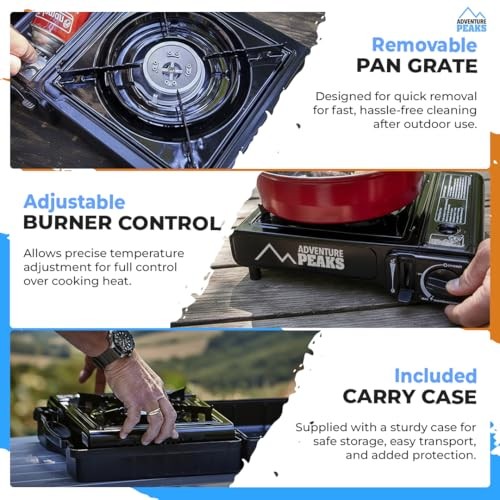Adventure Peaks Portable Single Burner Camping Gas Cooker with Automatic Ignition and Carry Case-6