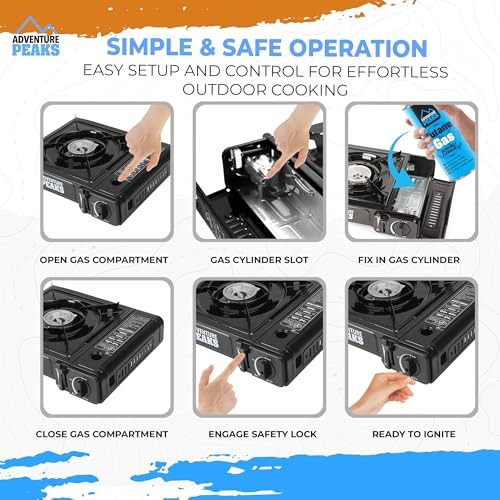 Adventure Peaks Portable Single Burner Camping Gas Cooker with Automatic Ignition and Carry Case-7