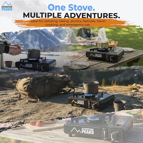 Adventure Peaks Portable Single Burner Camping Gas Cooker with Automatic Ignition and Carry Case-8