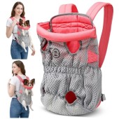 ALLSOPETS Dog Carrier Backpack for Small to Medium Dogs, Cherry Pink, L
