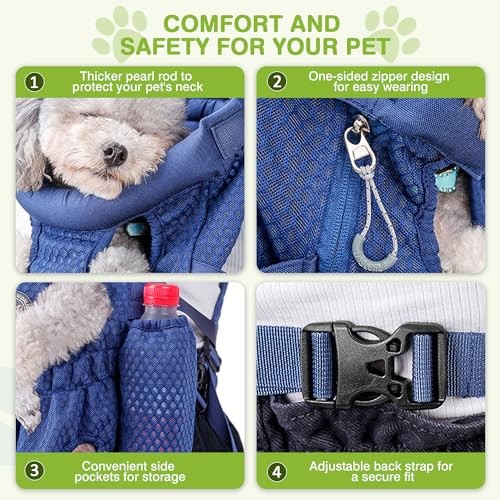 ALLSOPETS Dog Carrier Backpack for Small to Medium Dogs, Midnight Blue, M-3