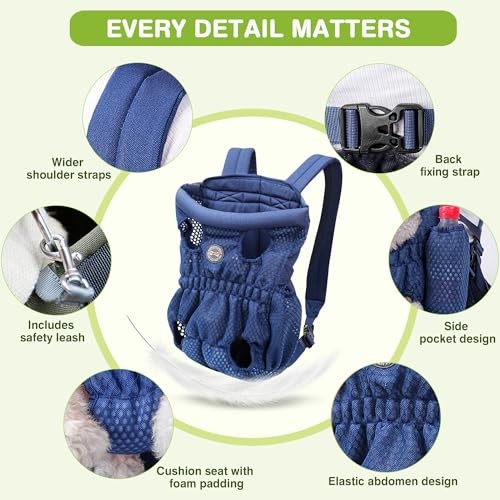 ALLSOPETS Dog Carrier Backpack for Small to Medium Dogs, Midnight Blue, L-2