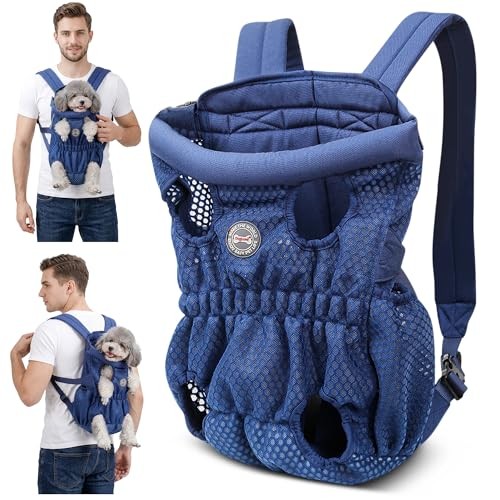 ALLSOPETS Dog Carrier Backpack for Small to Medium Dogs, Midnight Blue, L