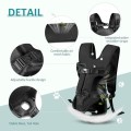 ALLSOPETS Dog Front Carrier Backpack, adjustable legs-out pet carrier, charcoal black, size M