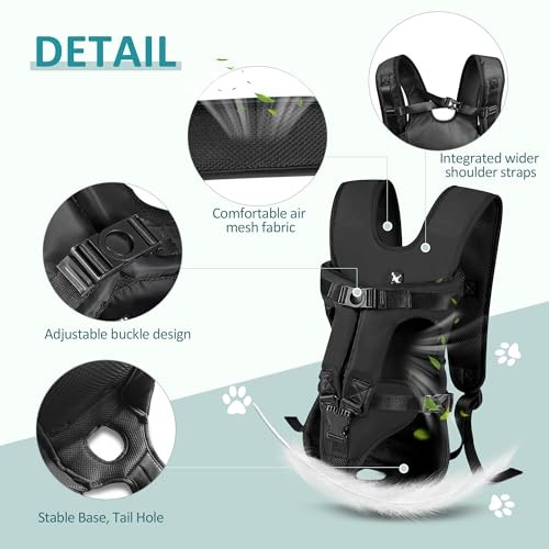 ALLSOPETS Dog Front Carrier Backpack, adjustable legs-out pet carrier, charcoal black, size M-2
