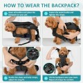 ALLSOPETS Dog Front Carrier Backpack, adjustable legs-out pet carrier, charcoal black, size M