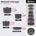 Alocs Camping Cookware Set, 2L + 1.4L + 1L Pots and 7.5-inch Non-stick Pan