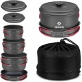 Alocs Camping Cookware Set, 2L + 1.4L + 1L Pots and 7.5-inch Non-stick Pan