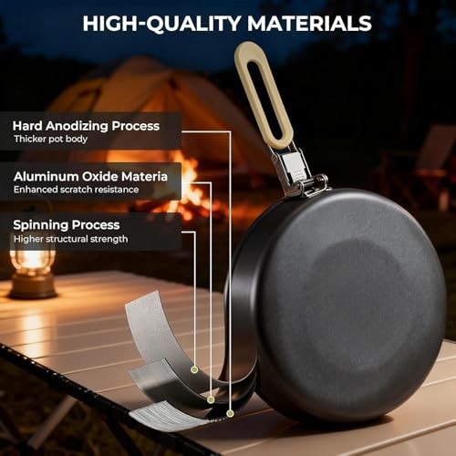 Alocs Camping Cookware Set with 1.7L Pot, 3L Pot, 0.8L Kettle and 8-inch Frying Pan-6