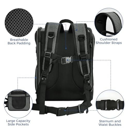 Apollo Walker Grey Cat and Dog Carrier, Breathable Mesh, 2 to 15 kg-6