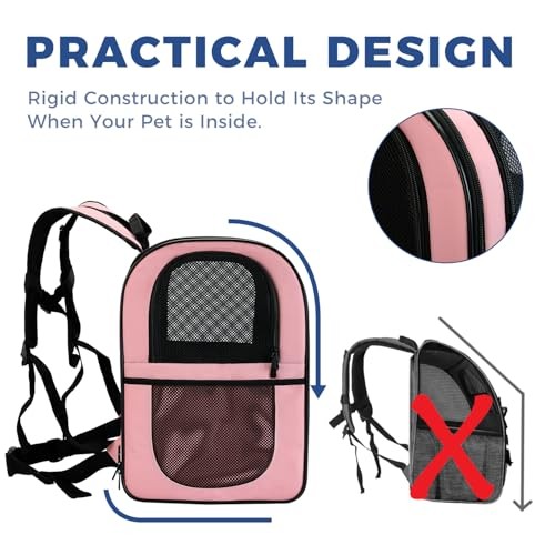 Apollo Walker Pink Cat and Dog Carrier, Breathable Mesh Pet Carrier for Pets 2-15 kg-4