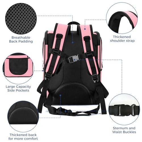 Apollo Walker Pink Cat and Dog Carrier, Breathable Mesh Pet Carrier for Pets 2-15 kg-6