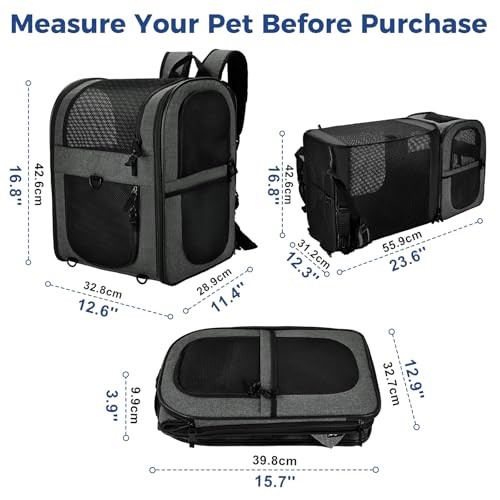 Apollo Walker Expandable Pet Carrier Backpack, Gray Expansion-1