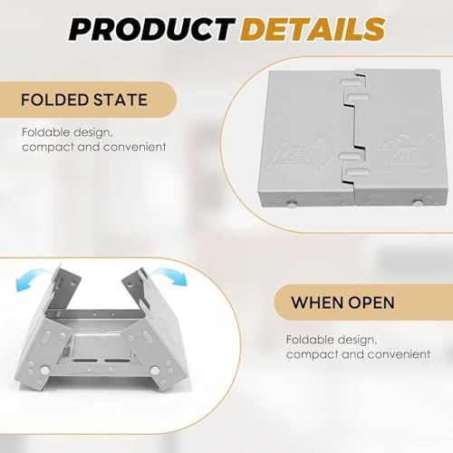 Azwood Portable Solid Fuel Stove, Foldable Alcohol Burner, Pocket Size, Updated Model-5