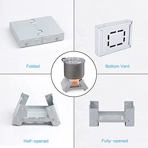 Azwood Portable Foldable Solid Fuel Stove, Pocket Size, Regular Model-4