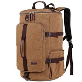 Baosha HB-26 Vintage Canvas Convertible Holdall Bag, Coffee